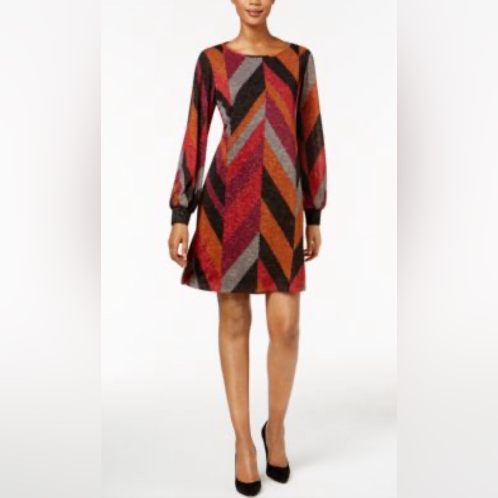 MSK Multi--Colored Knee-Length Shimmery Cocktail Dress-Size Medium-Like NEW